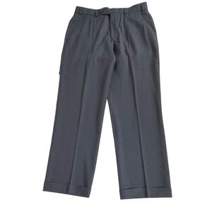 Hiltl Dress Pants 33 (32x31) Charcoal Gray Vaticana Marlane 120s Wool Cuffed